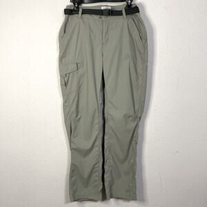 L.L. Bean Women Light Gray Cargo Style Belted Hiking Pants Size XS